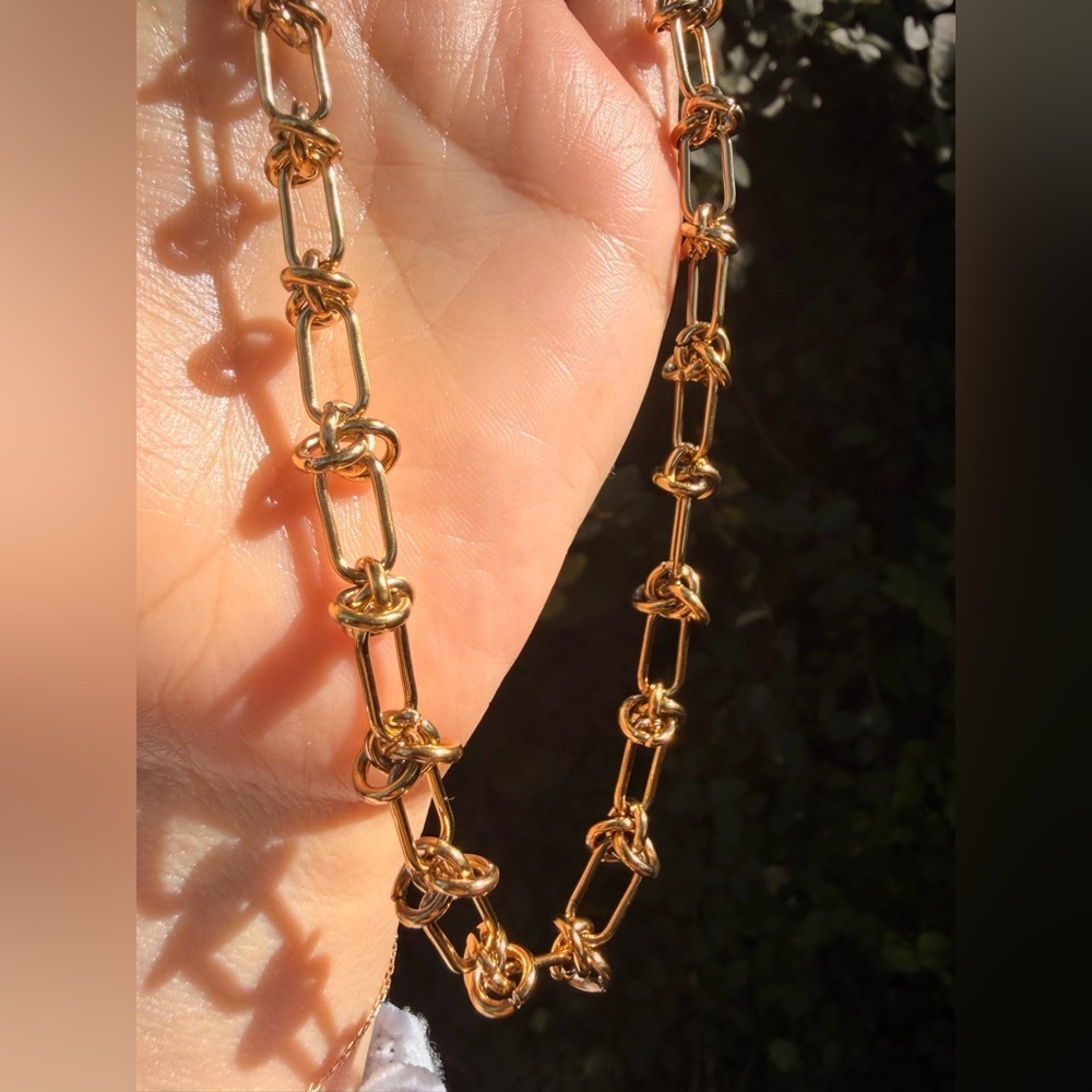 Gold Knot Chain Necklace - Picture 4 of 6
